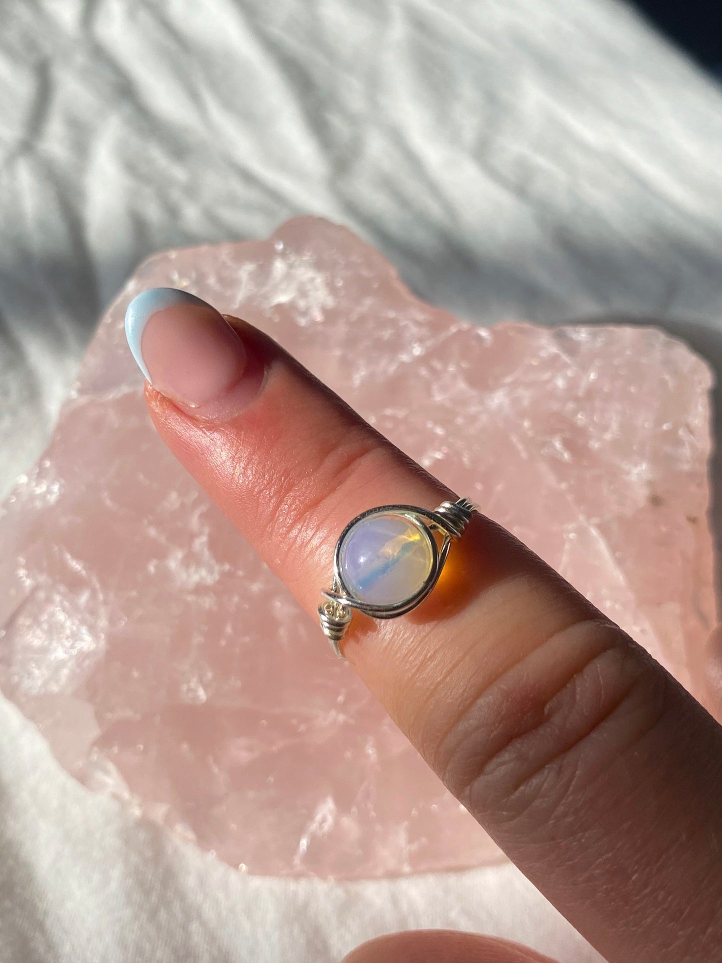 Silver Opal beginnings ring