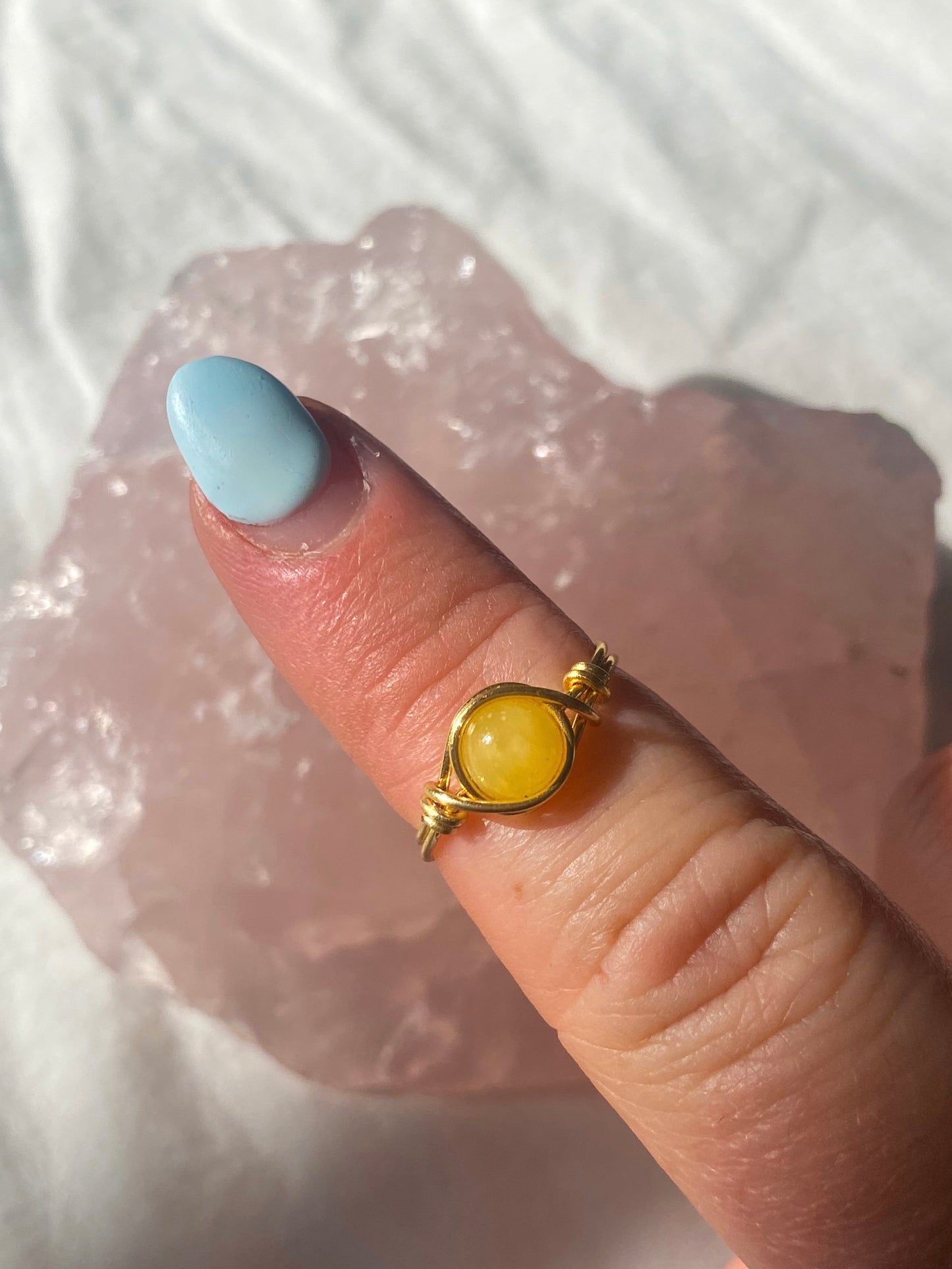 Gold yellow intention ring