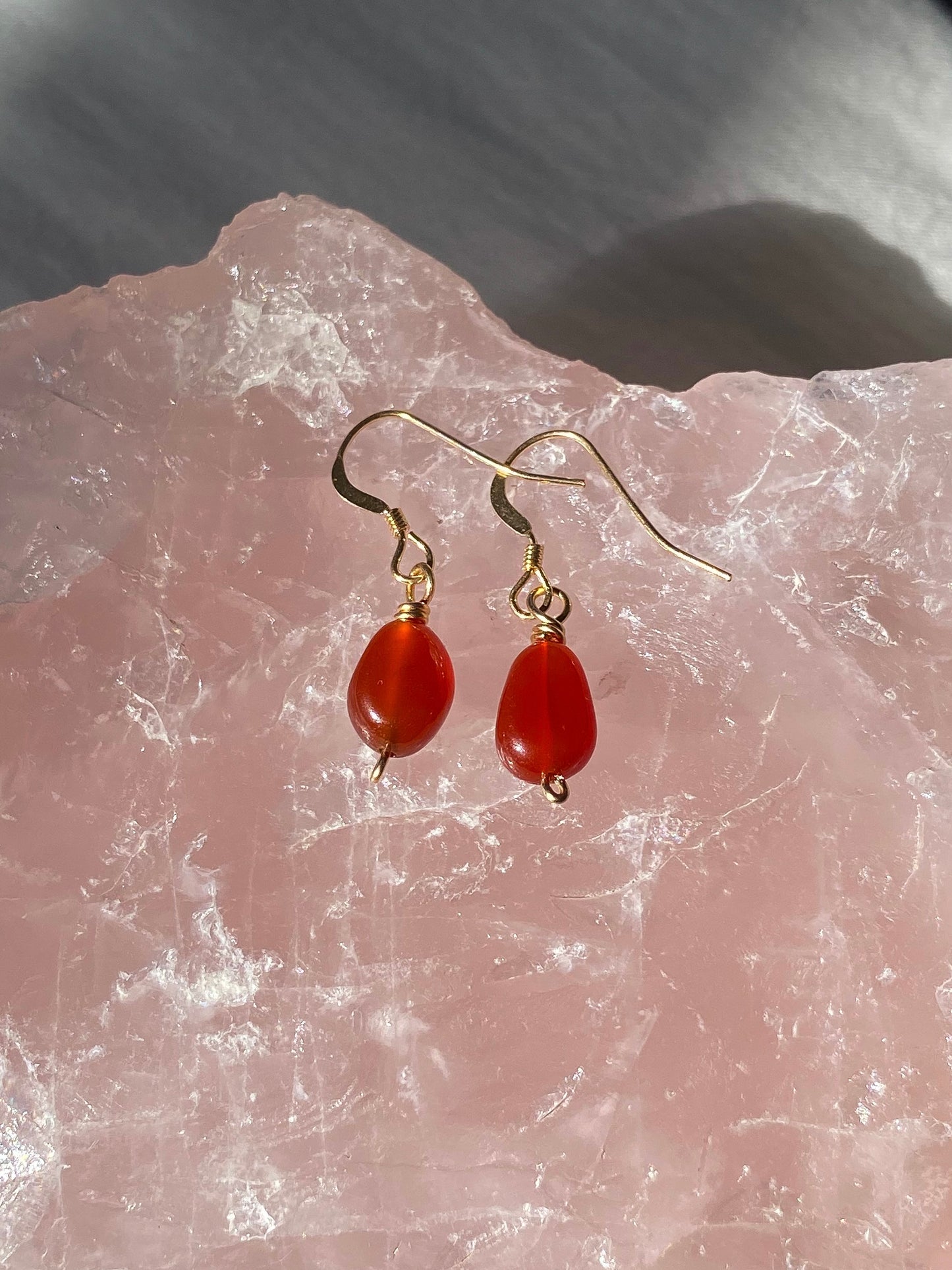 Gold carnelian earrings