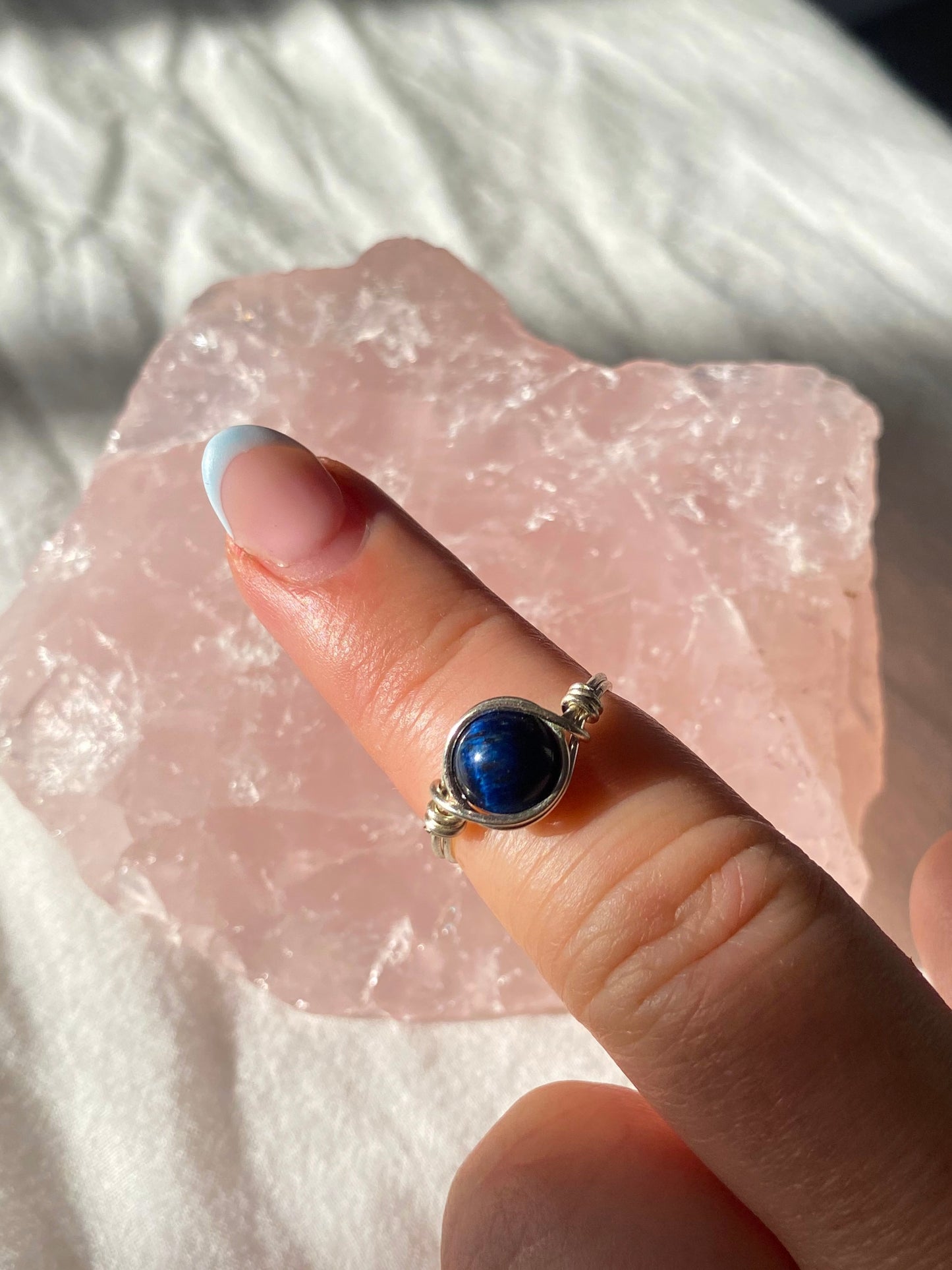 Silver blue lapis beginnings ring
