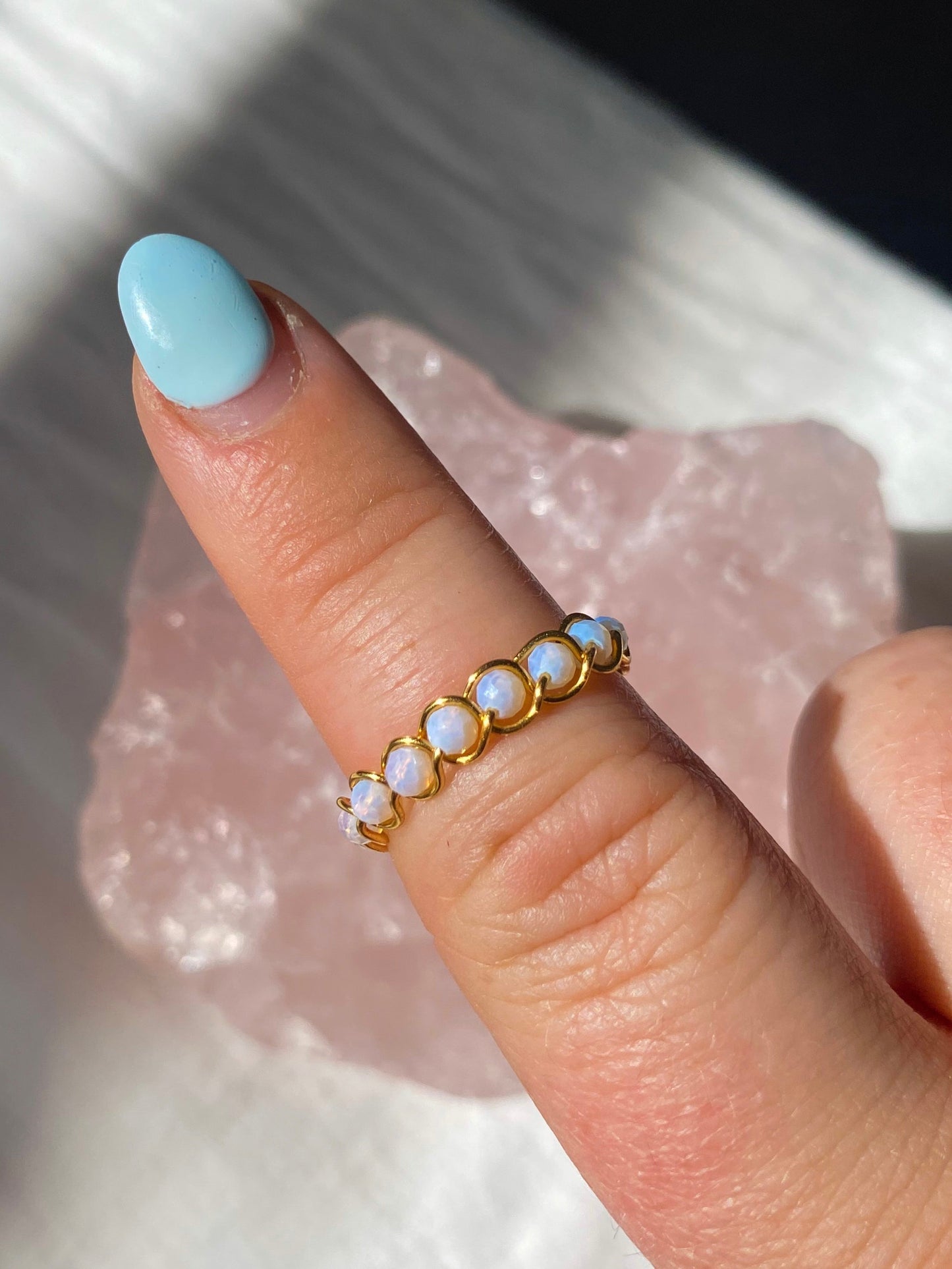 Gold Opal braided ring