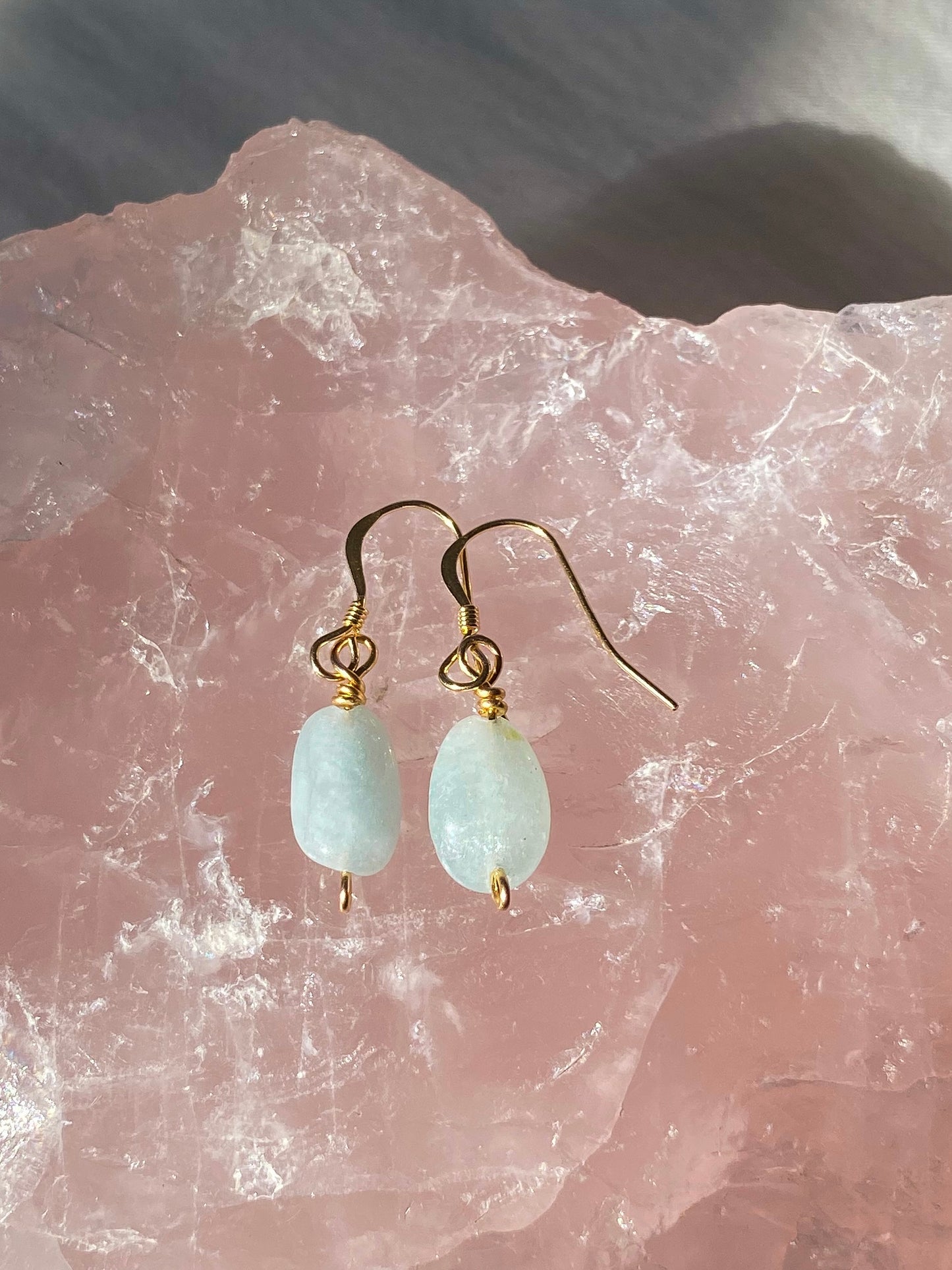 Gold aquarium earrings