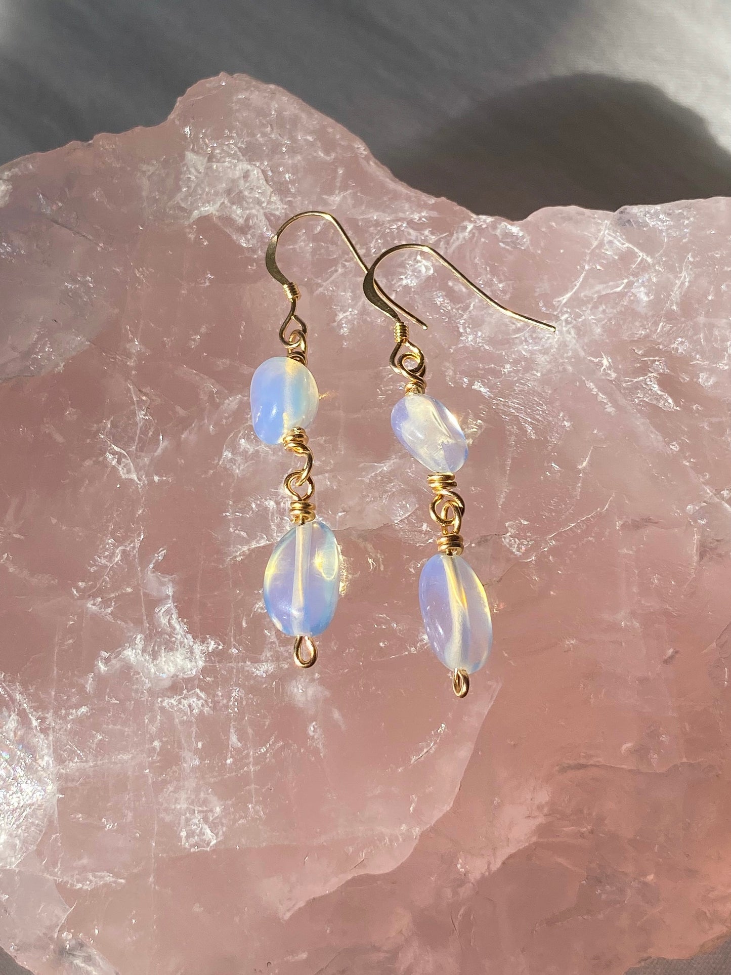 Gold Opal earrings