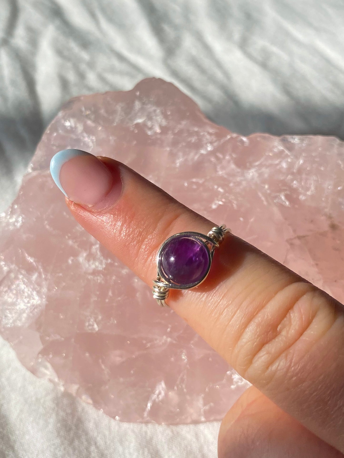 Silver Amethyst beginnings ring