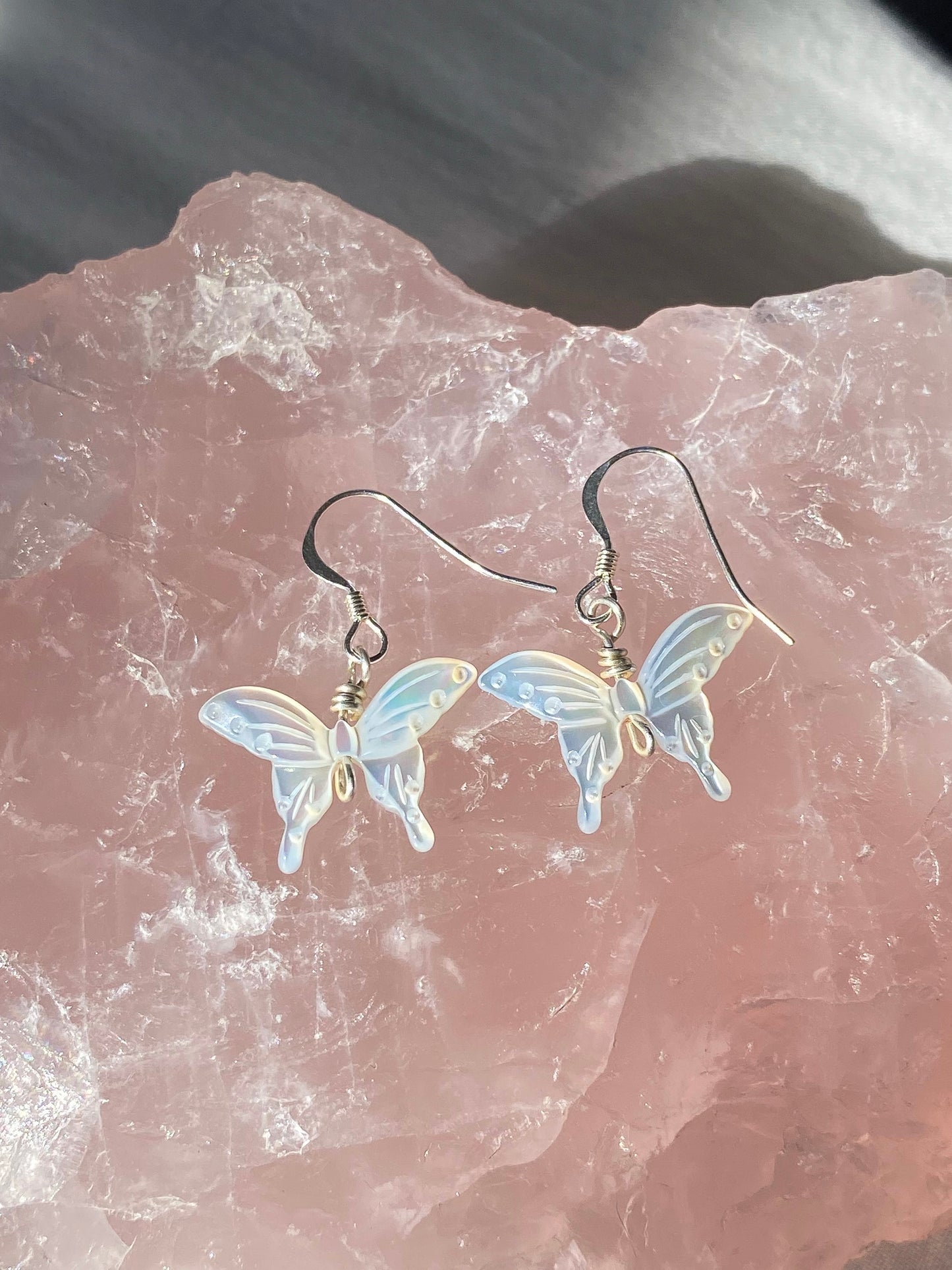 Silver butterfly earrings