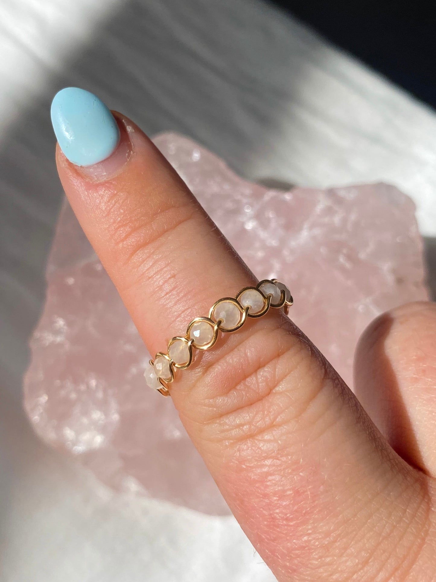 Gold rose braided ring