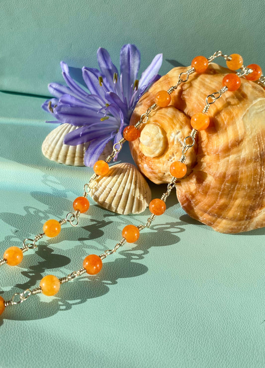 Orange Angelite necklace